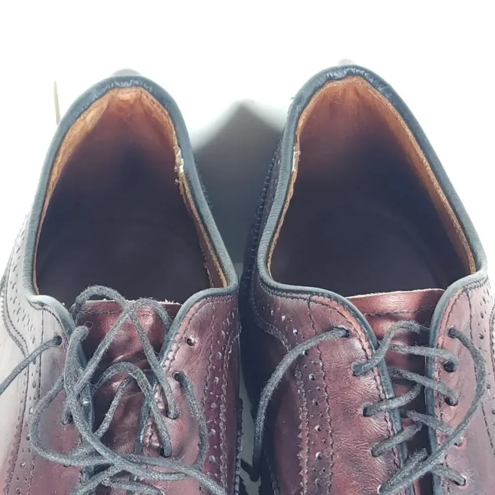 Allen Edmonds Mens McAllister US9,5C Burgandy Leather Wingtip Brogue Dress Shoes